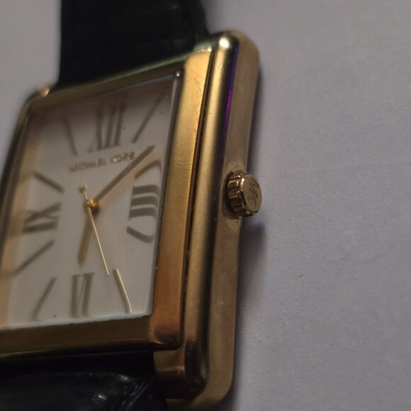 Michael Kors MK-2243 Rose Gold Watch Roman Numeral Leather Crocodile Band - Picture 3 of 7